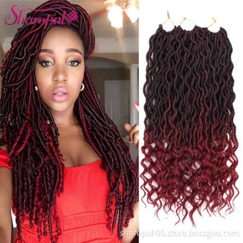 Faux Locs Curly Wavy woman Braiding Hair 24Strands Crochet Braids Hair Dreadlocks Hair Extension